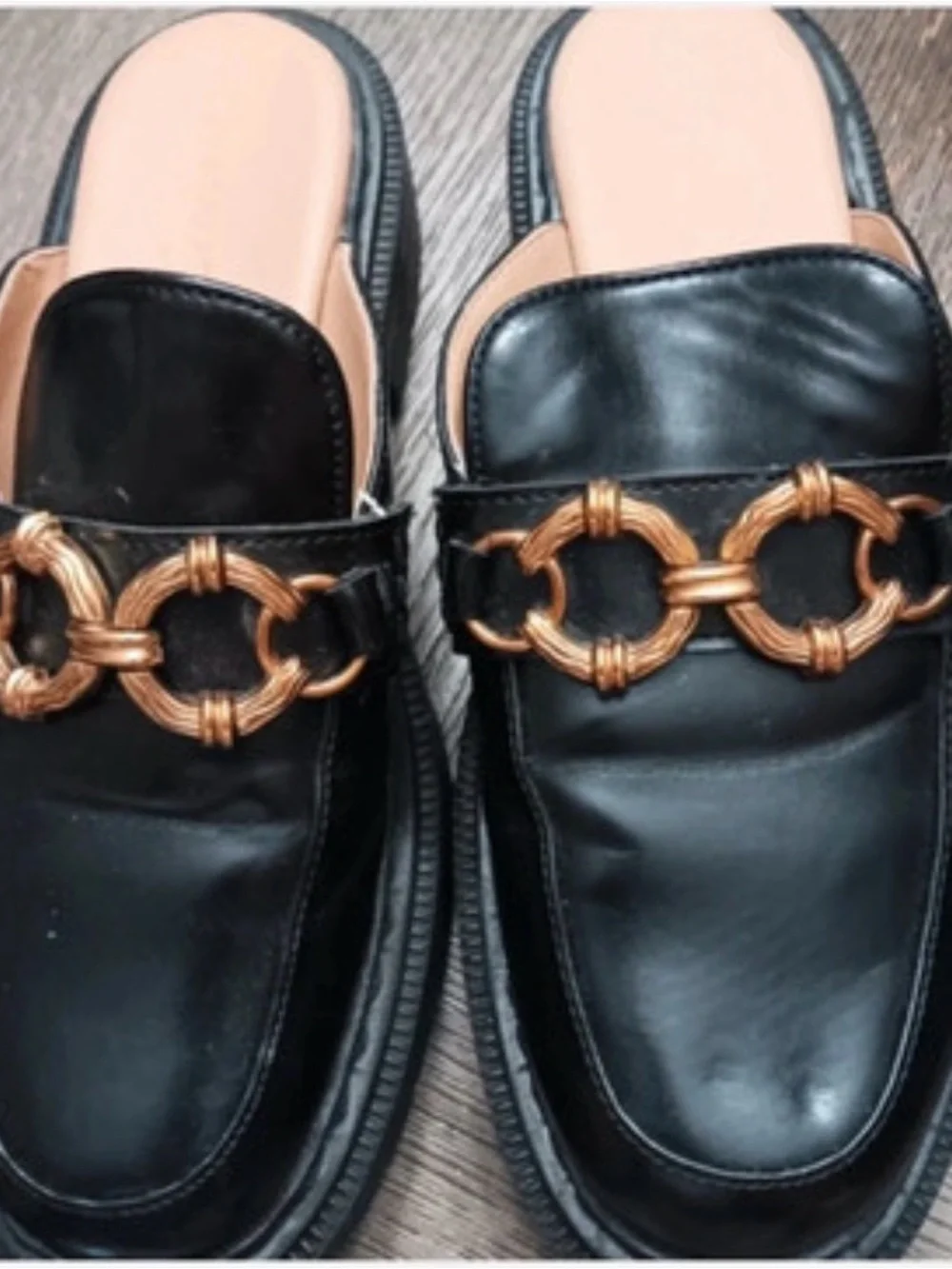 Sam Edelman Evangeline Black Oxford Mules with Lug Soles